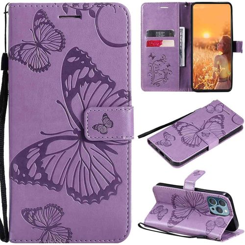 Coque De Téléphone Étui Portefeuille Pour Nokia 1.3 Cuir Pu Premium Slim Fit Cover Pour Nokia 1.3 Avec 2 Fentes Pour Cartes Support De Visualisation Horizontal Et Ajustement Exact Violet
