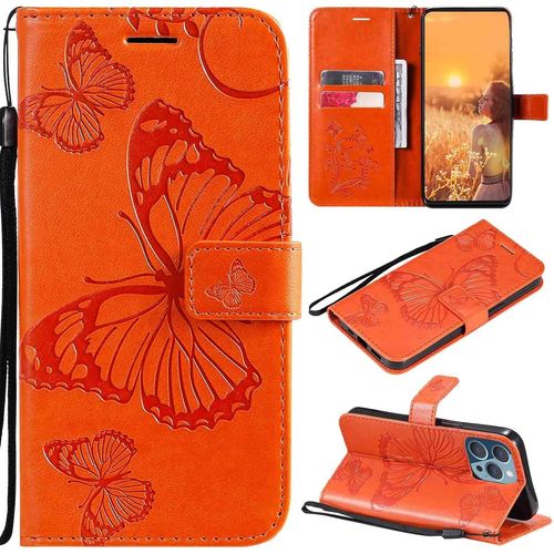 Coque De Téléphone Étui Portefeuille Pour Nokia 1.3 Cuir Pu Premium Slim Fit Cover Pour Nokia 1.3 Avec 2 Fentes Pour Cartes Support De Visualisation Horizontal Et Ajustement Exact Orange