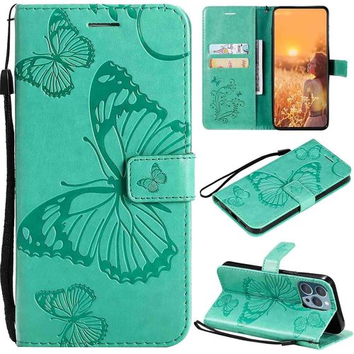 Coque De Téléphone Étui Portefeuille Pour Nokia 1 Plus Cuir Pu Premium Slim Fit Cover For 1 Plus Avec 2 Fentes Pour Cartes Support De Visualisation Horizontal Et Ajustement Exact Vert