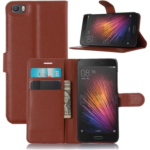 Coque Xiaomi Mi 5,Etui Xiaomi Mi 5,Anti-Rayures Coque Tpu Pochette Portefeuille Fentes Pour Cartes Fermeture Aimantée, Housse En Cuir Synthétic Fonction Stand Pour Xiaomi Mi 5