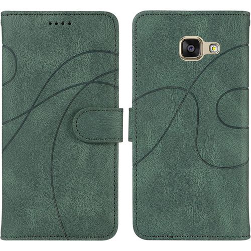 Cuir Coque Pour Samsung Galaxy A5 2016 / A510, Ultra Mince Antichoc Coque Magnétique Protection Béquille Premium Housse De Téléphone Tpu Bumper Flip Case, Vert