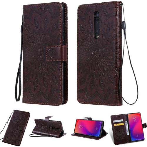 Coque Pour Xiaomi Mi 9t Pro / Redmi K20 Pro , Cuir Flip Étui/Portefeuille Case Cover Housse Tpu Silicone - Sun Flower - Brown