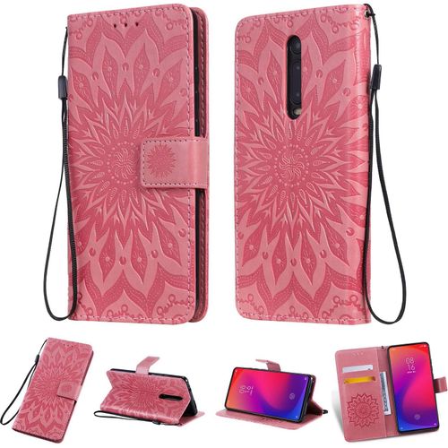Coque Pour Xiaomi Mi 9t Pro / Redmi K20 Pro , Cuir Flip Étui/Portefeuille Case Cover Housse Tpu Silicone - Sun Flower - Pink