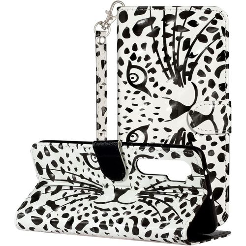 Coque Pour Xiaomi Mi Note 10 Lite Etui Portefeuille Flip Housse Cuir Premium Avec Motif Pour Xiaomi Mi Note 10 Lite Étui Case Antichoc Silikon Bumper Tête De Léopard