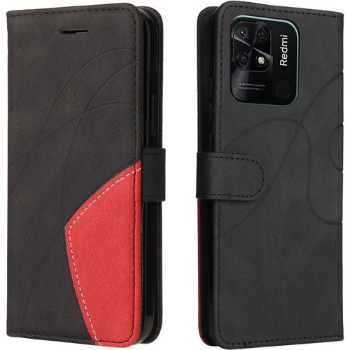 Coque Pour Xiaomi Redmi 10c 4g, Etui De Téléphone À Rabat En Cuir Pu Premium, Tpu Antichoc Portefeuille Case, Protection Magnétique Et Support Pour Redmi 10c 4g, Noir