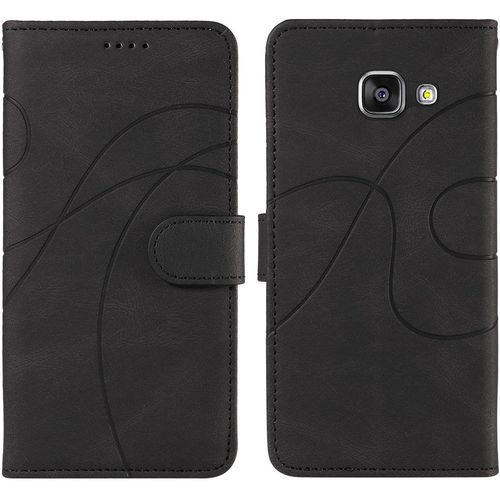 Cuir Coque Pour Samsung Galaxy A3 2016 / A310f, Ultra Mince Antichoc Coque Magnétique Protection Béquille Premium Housse De Téléphone Tpu Bumper Flip Case, Noir