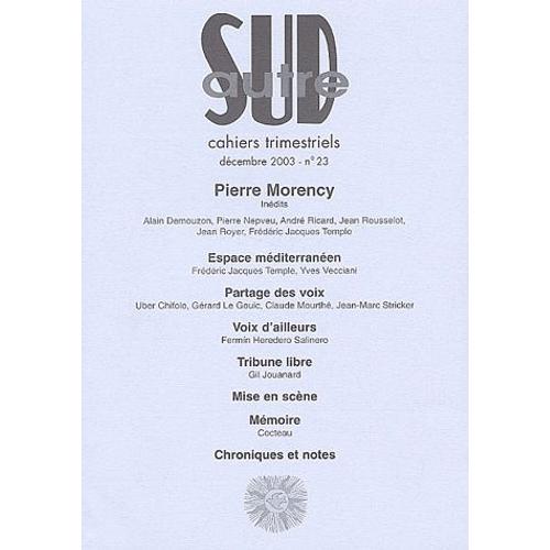 Autre Sud N° 23, Décembre 2003 - Pierre Morency