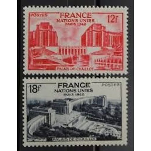 Assemblée Générale Des Nations Unies À Paris : Palais De Chaillot Année 1948 N° 818 819 Yvert Et Tellier Luxe