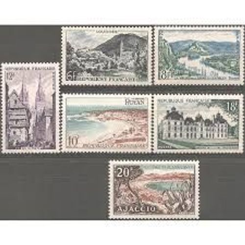 Lourdes, Les Andelys, Royan, Quimper, Cheverny, Ajaccio Série Complète Année 1954 N° 976 977 978 979 980 981 Yvert Et Tellier Luxe