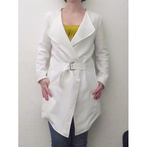 Veste/ Gilet Mi Long Blanc En Lin Et Viscose- Taille 1- Rodika Zanian