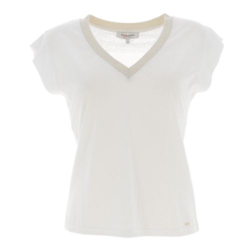 Tee Shirt Manches Courtes Morgan Top Dame Ivoire Blanc L