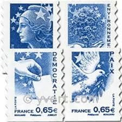Marianne Et Les Valeurs De L'europe : Marianne De Beaujard Démocratie, Environnement, Paris Série Complète Année 2008 Autoadhésifs N° 4201 4202 4203 4204 Ou 178 179 180 181 Yvert Et Tellier Luxe