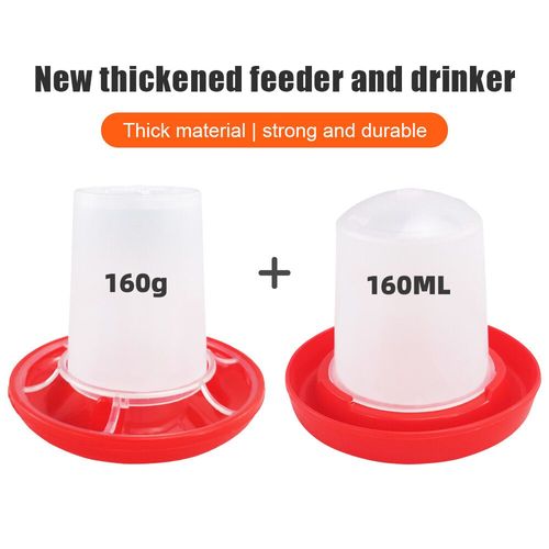 1 Ensemble = 2 Pièces Fournitures D'arrosage D'alimentation De Poulet Abreuvoir Volaille Poussin Poule Caille Bantam Outil D'alimentation 160g/160ml - Type White