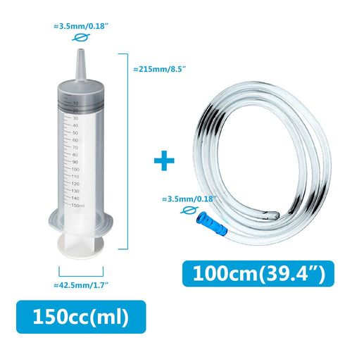 Grande Seringue 100ml-550ml Avec Tuyau De 100cm,Injecteur De Mesure Réutilisable Pour L'alimentation Des Animaux De Compagnie,Huile,Eau,Liquide De Vidange,Nutriments,Grand - Type 150ml Hose Syringe