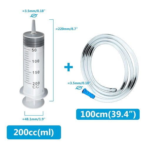 Grande Seringue 100ml-550ml Avec Tuyau De 100cm,Injecteur De Mesure Réutilisable Pour L'alimentation Des Animaux De Compagnie,Huile,Eau,Liquide De Vidange,Nutriments,Grand - Type 200ml Hose Syringe