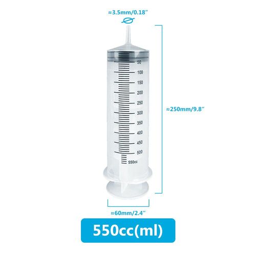 Grande Seringue 100ml-550ml Avec Tuyau De 100cm,Injecteur De Mesure Réutilisable Pour L'alimentation Des Animaux De Compagnie,Huile,Eau,Liquide De Vidange,Nutriments,Grande Ser - Type 550ml Syringe