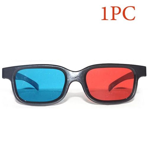 Lunettes Anaglyphe 3D Universelles,Monture Noire,Rouge,Bleu,Cyan,pour Projecteur LED,Film,Jeu,DVD,0.2mm,Bon Marché,Nouvelle Qualité - Type 1pc