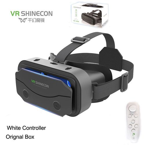 SHINECON 3D casque VR lunettes 3D lunettes de réalité virtuelle VR casque pour Google carton 5-7 'Mobile avec boîte d'origine - Type VR WHITE CONTROLLER