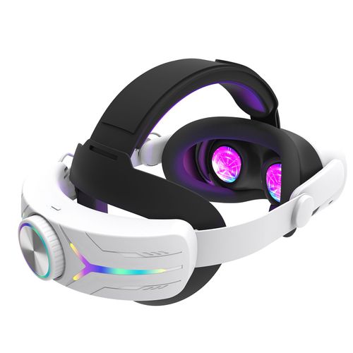 Casque De Chargement Pour Meta Oculus Quest 3s 12000mah,Sangle De Tête De Batterie,Sangle De Tête Elite Pour Quest 3s Vr,Accessoires - Type White And Black