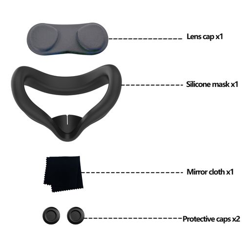 Pour Quest 3s Housse Faciale Confortable En Silicone Avec Protecteur D'objectif Résistant Aux Rayures Et Jeu De Capuchons De Contrôleur Pour Meta Quest 3s - Type 059 Black