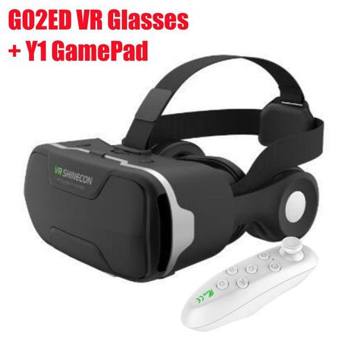 Lunettes De Réalité Virtuelle Blu-Ray,Hd,Imax,Écran 3d Énorme,Boîte En Carton Google,Casque Vr Pour Téléphone,Prise En Charge De La Manette De Jeu - Type G02ed Vr-Y1 Gamepad