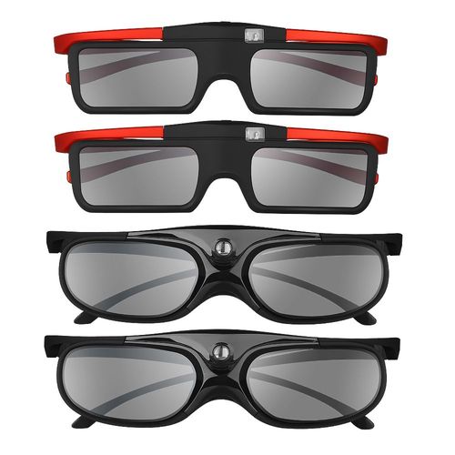 BOBLOV 4 pièces/ensemble 3D 96Hz/144Hz obturateur 3D lunettes pour projecteur DLP Rechargeable Home cinéma costume pour BenQ Dell Acer Optama Sony