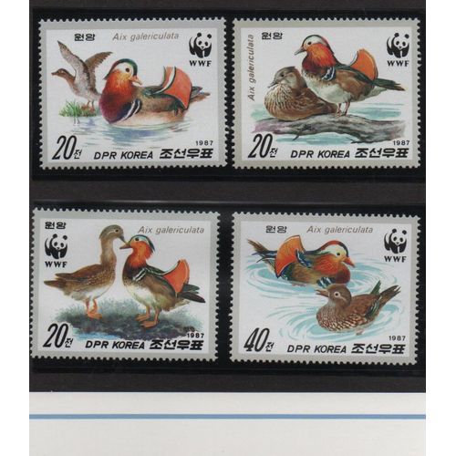 Corée Du Nord Timbres Animaux : Les Oiseaux 1987