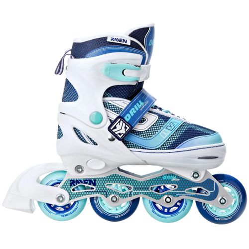 Roller En Ligne Drill Du 38 Au 42 Adulte - Enfant Mixte Taille Ajustable Blanc/Bleu Raven