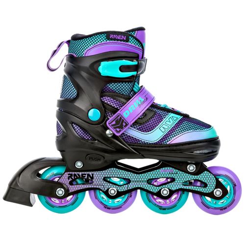 Roller En Ligne Drill Du 38 Au 42 Adulte - Enfant Mixte Taille Ajustable Noir/Menthe/Violet Raven