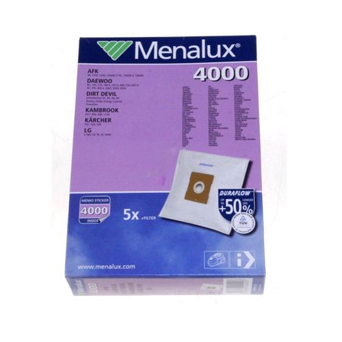 Boîte de 5 sacs + 1 micro filtre à découper Aspirateur (9001961318 AFK AMADIS BESTRON BLUESKY CURTISS DAEWOO DELONGHI DIRT DEVIL EIO FAKIR FAR FIF GOBLIN HITACHI IDELINE IMETEC KARCHER PHILIPS SAMSUNG