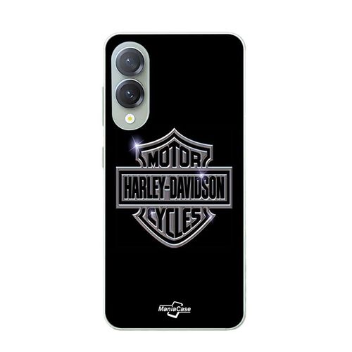Coque Pour Samsung Galaxy S25 Edge Harley Davidson Logo Motor Sycles Gris Front Noir