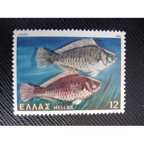 Timbre Grece Yt 1436 Poissons Perroquets Méditerranéens (Sparisoma Cretensis) 1981 (010409 )