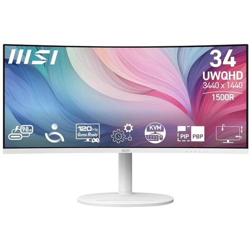 MSI Modern MD342CQPW Monitor PC 86,4 cm (34") 3440 x 1440 Pixel UltraWide Quad HD Bianco