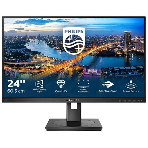 Philips B Line 245B1 - Écran LED - 24" (23.8" visualisable) - 2560 x 1440 QHD @ 75 Hz - IPS - 250 cd/m² - 1000:1 - 4 ms - HDMI, DVI-D, DisplayPort - haut-parleurs - texture noire