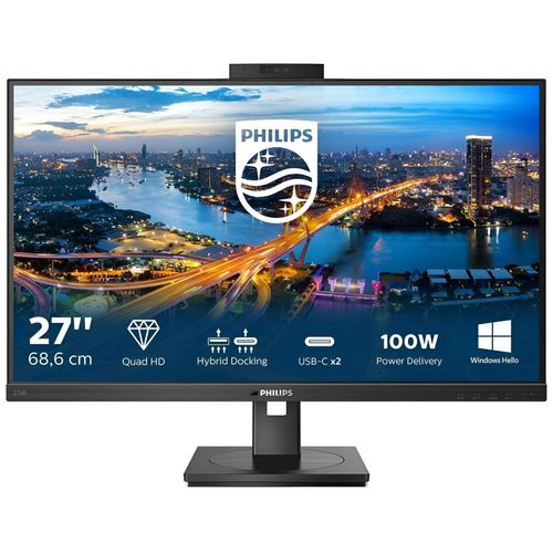 Philips B Line 276B1JH - Écran LED - 27" - 2560 x 1440 QHD @ 75 Hz - IPS - 300 cd/m² - 1000:1 - 4 ms - HDMI, DisplayPort, USB-C - haut-parleurs - texture noire
