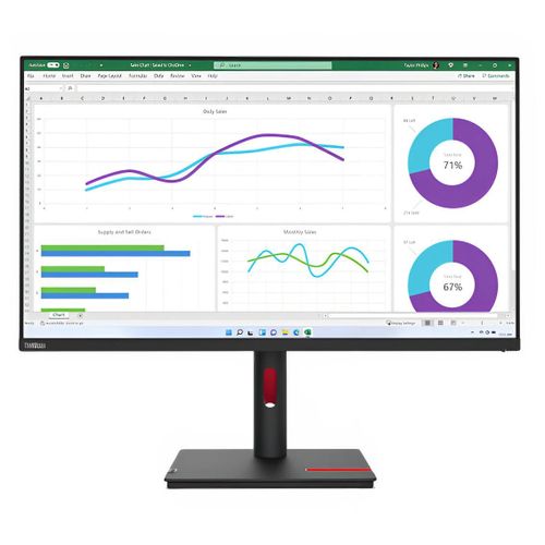 Lenovo ThinkVision T32h-30 - Écran LED - 31.5" - 2560 x 1440 WQHD @ 60 Hz - IPS - 350 cd/m² - 1000:1 - 4 ms - HDMI, DisplayPort, USB-C - noir corbeau