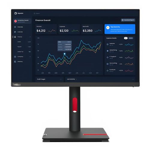 Lenovo ThinkVision T22i-30 - Écran LED - 21.5" - 1920 x 1080 Full HD (1080p) @ 60 Hz - IPS - 250 cd/m² - 1000:1 - 4 ms - HDMI, VGA, DisplayPort - noir corbeau - pour ThinkCentre neo 70t 11YU;...