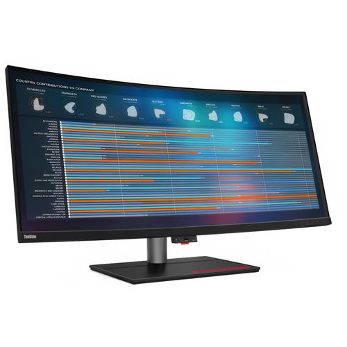 Lenovo ThinkVision P40w-20 - Écran LED - incurvé - 40" (39.7" visualisable) - 5120 x 2160 WUHD @ 75 Hz - IPS - 300 cd/m² - 1000:1 - 4 ms - 2xThunderbolt 4, DisplayPort, HDMI - noir corbeau -...