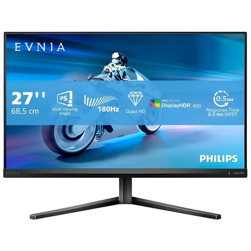 Philips Evnia 5000 27M2N5500 - Écran LED - jeux - 27" - 2560 x 1440 QHD @ 180 Hz - Fast IPS - 500 cd/m² - 1200:1 - DisplayHDR 400 - 0.5 ms - 2xHDMI, 2xDisplayPort - ardoise foncée