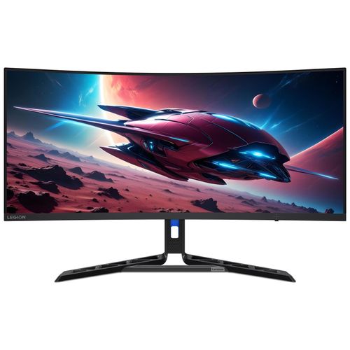 Lenovo Legion R34w-30 - Écran LED - jeux - incurvé - 34" - 3440 x 1440 @ 180 Hz - VA - 350 cd/m² - 3000:1 - HDR10 - 0.5 ms - 2xHDMI, DisplayPort - haut-parleurs - noir corbeau