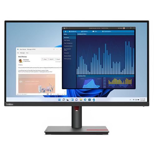 Lenovo ThinkVision T27p-30 - Écran LED - 27" - 3840 x 2160 4K @ 60 Hz - IPS - 350 cd/m² - 1300:1 - 4 ms - HDMI, DisplayPort, USB-C - noir
