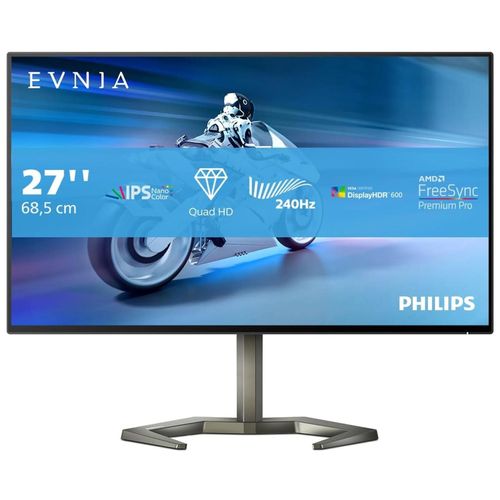 Philips Momentum 5000 27M1F5500P - Écran LED - jeux - 27" - 2560 x 1440 QHD @ 240 Hz - Nano IPS - 450 cd/m² - 1000:1 - DisplayHDR 600 - 1 ms - 2xHDMI, 2xDisplayPort - noir texturé