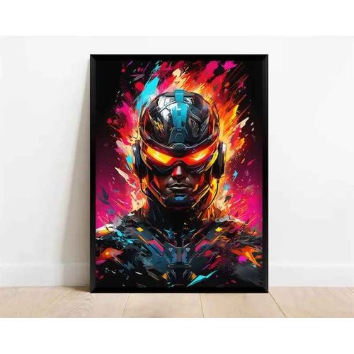 Affiche De Personnage De Jeu Vidéo Pop Néon,Casque De Manette De Jeu,Football,Basket-Ball,Toile Imprimée,Décor Artistique Mural,Décoration De Salle De Jeu - Type 30x45cm No Frame #S