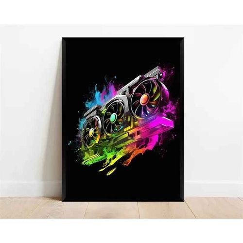 Affiche De Personnage De Jeu Vidéo Pop Néon,Casque De Manette De Jeu,Football,Basket-Ball,Toile Imprimée,Décor Artistique Mural,Décoration De Salle De Jeu - Type 50x75cm No Frame #T