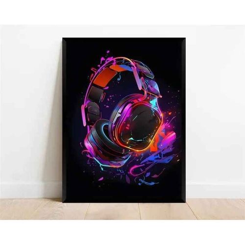 Affiche De Personnage De Jeu Vidéo Pop Néon,Casque De Manette De Jeu,Football,Basket-Ball,Toile Imprimée,Décor Artistique Mural,Décoration De Salle De Jeu - Type 20x30cm No Frame #V