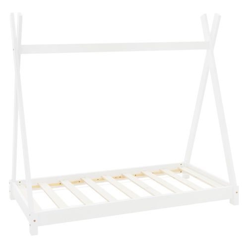 Lit Enfant Bois Maison Enfant Lit Indien Lit 70x140 Cm Blanc