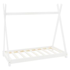 Lit Enfant Bois Maison Enfant Lit Indien Lit 70x140 Cm Blanc