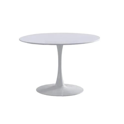 Table À Manger Ronde Coloris Blanc - Diamètre 110 X Hauteur 75 Cm