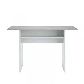 Table Console Extensible Blanc/Béton - Tavala - L 120 X L 35/70 X H 77