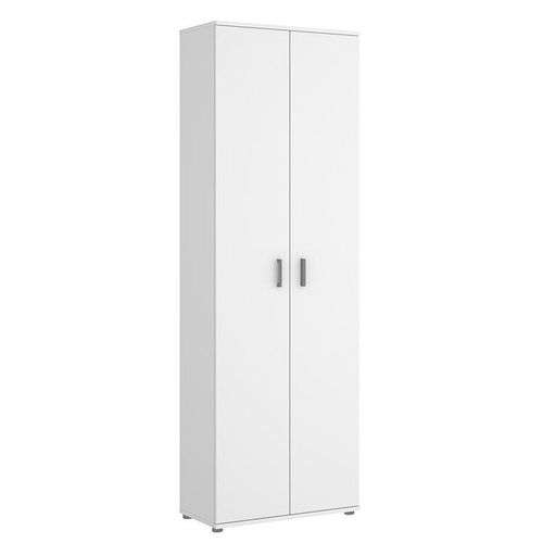 Armoire De Rangement 2 Portes Coloris Blanc - Longueur 61 X Profondeur 35 X Hauteur 190 Cm